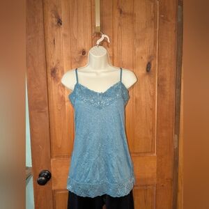 Vanity Blue‎ And Silver Textured Top